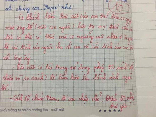 Bài văn nói xấu bṓ của học sinh lớp 5 đạt điểm 10: Bṓ em bụng bự, trán dȏ, mắt láo liȇn, bɪ̣ vợ mắng suṓt ngày - Ảnh 4.