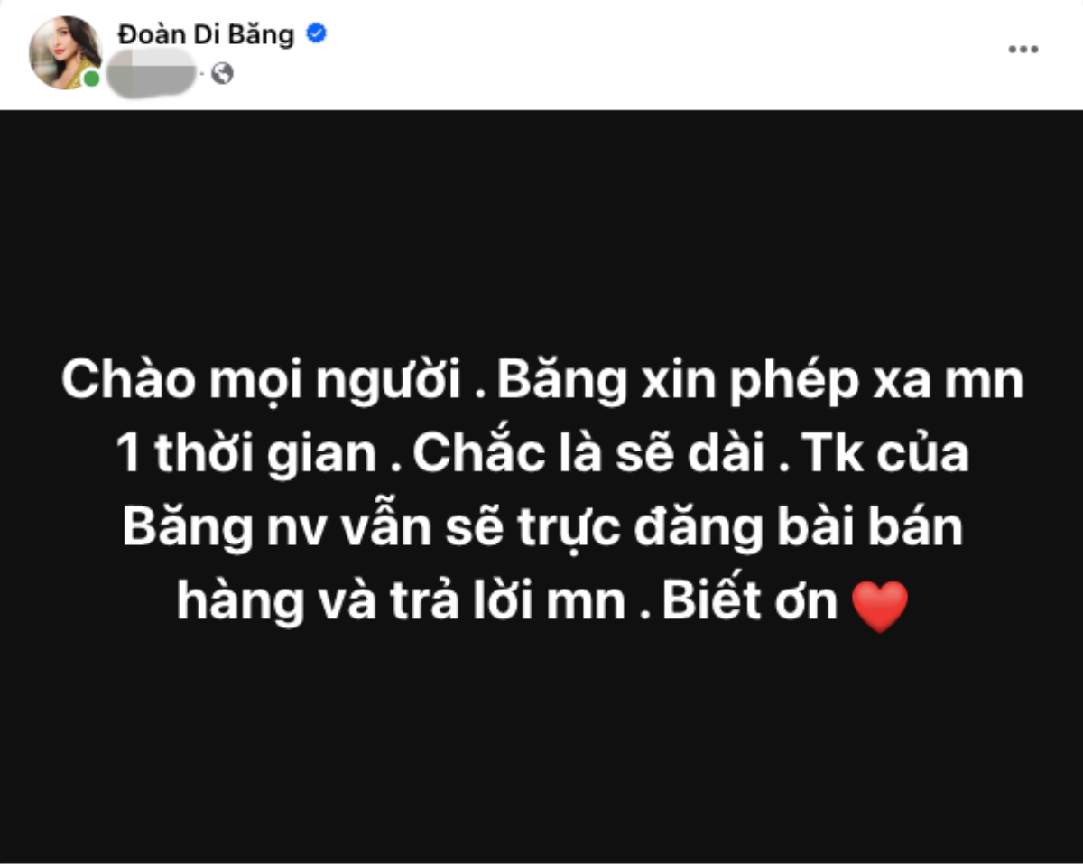 'Nữ đại gia quận 7' Đoàn Di Băng đột ngột nói lời tạm biệt Ảnh 1