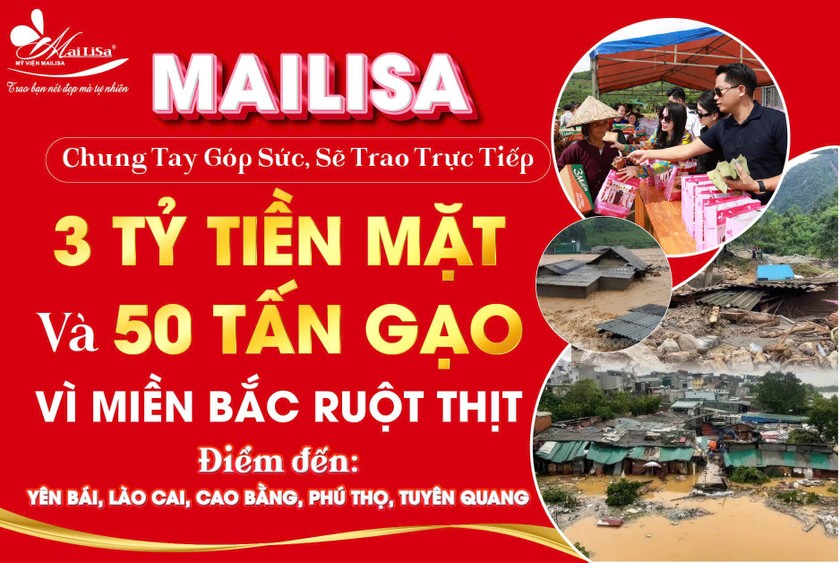 Mailisa chung tay góp sức ủng hộ vùng lũ lụt miền bắc