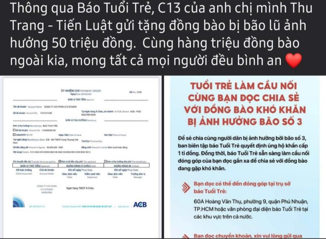 Các nghệ sĩ tích cực ủng hộ khắc phục hậu quả bão lũ cùng người dân miền Bắc ảnh 5