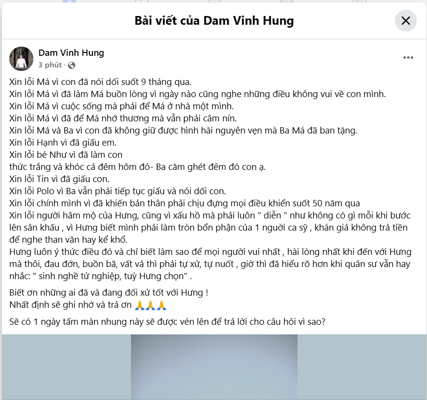 Vừa tuyên bố rút đơn kiện, Đàm Vĩnh Hưng: 